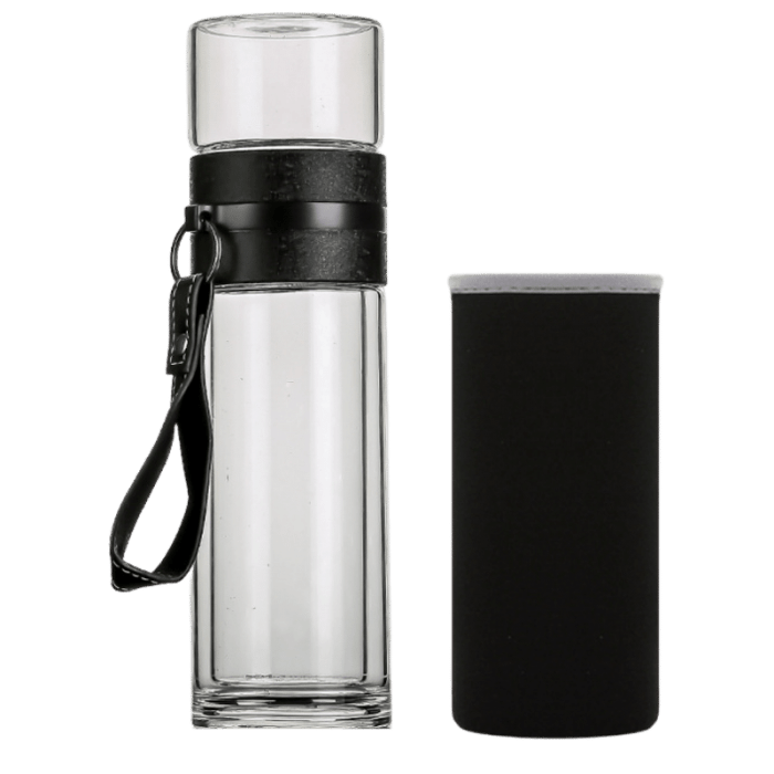 NUFuse - Tea Infuser Bottle: Anti Scalding, Double Layer Glass With Cup - Image 4