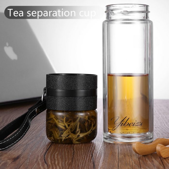 NUFuse - Tea Infuser Bottle: Anti Scalding, Double Layer Glass With Cup - Image 7